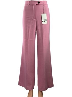 pink dress pants zara BARREL PANTS WITH ELASTIC WAIST - Pale pink